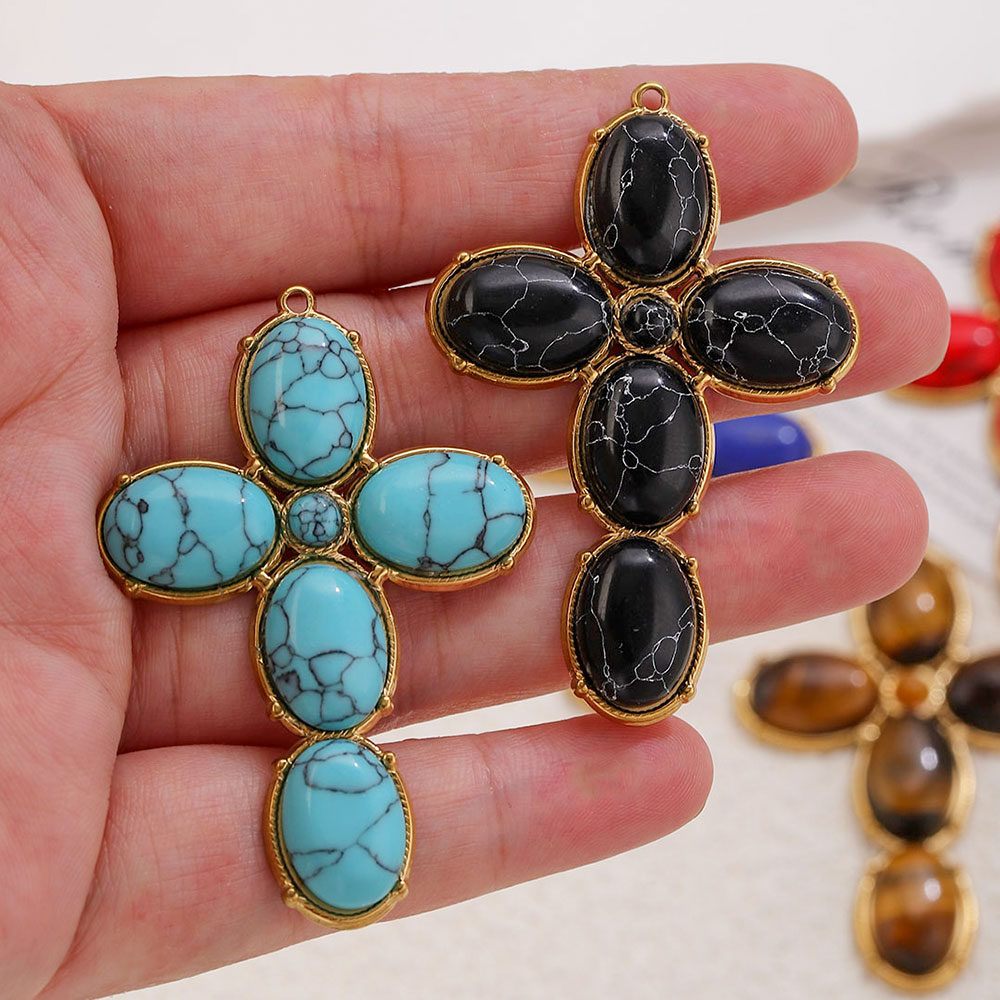 Vintage Fashion Earrings - Ciondoli in Acciaio Inossidabile, Grande Croce
