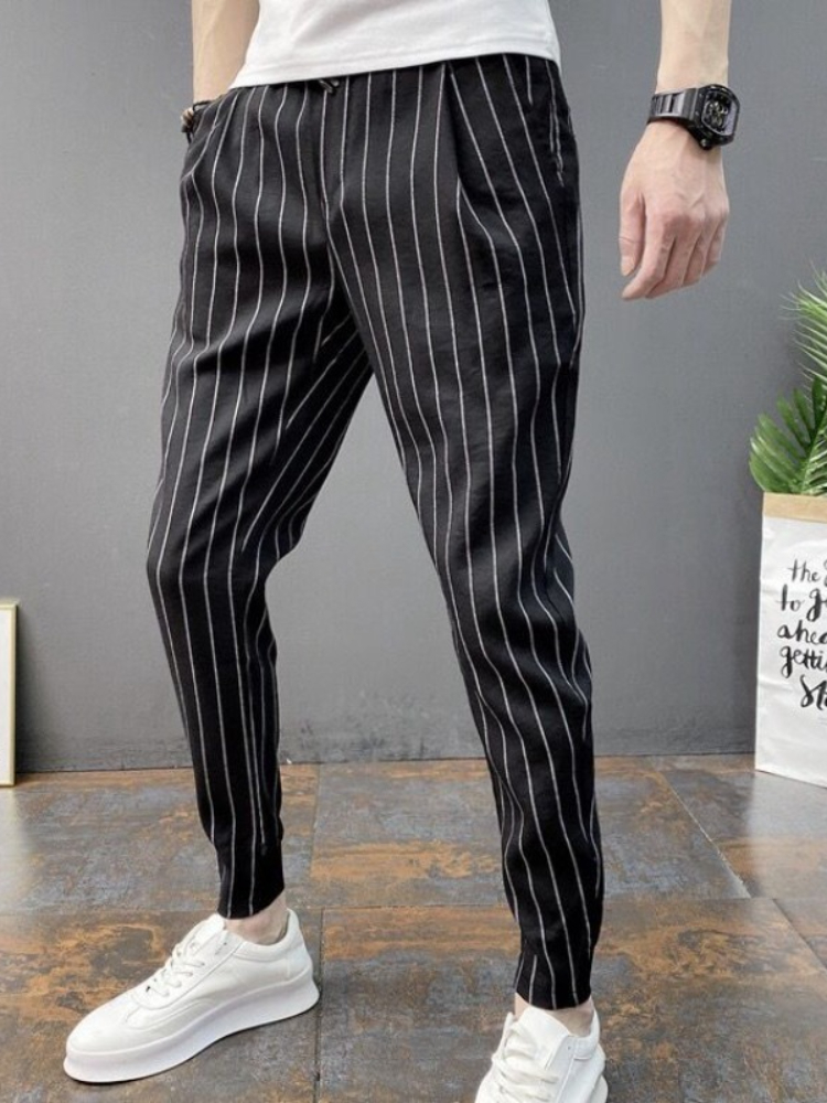 Vintage Fashion For Sale - Pantaloni corti maschili a righe slim