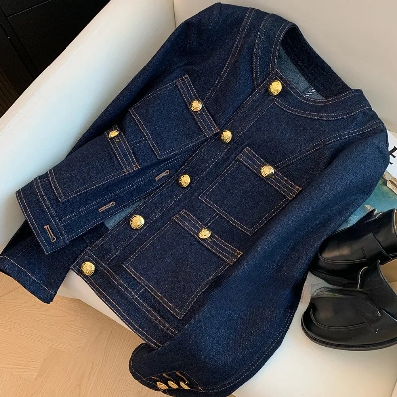 Vintage Fashion Korea - Giacca di Jeans Casual Stile Coreano