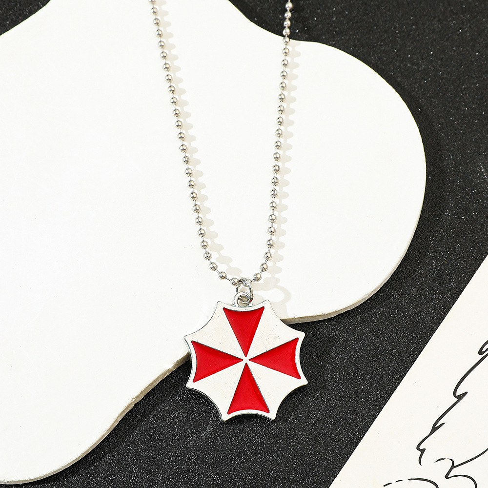 Vintage Fashion Aesthetic - Collana con Ciondolo Ombrello Rosso Vintage,