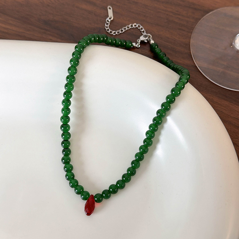 Vintage Fashion Looks - Collana vintage con perline verdi e