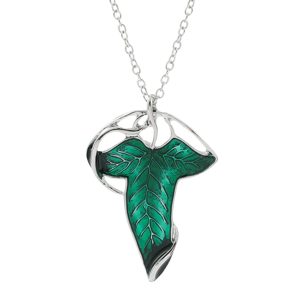 Vintage Fashion Aesthetic - Collana con Ciondolo Foglia Verde Vintage,