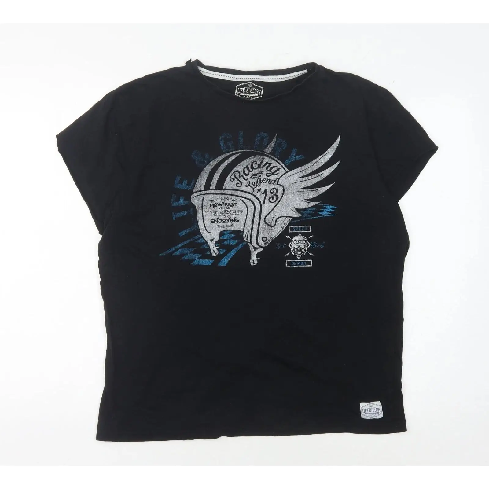 Vintage Fashion Uk - T-shirt nera da uomo, taglia UK