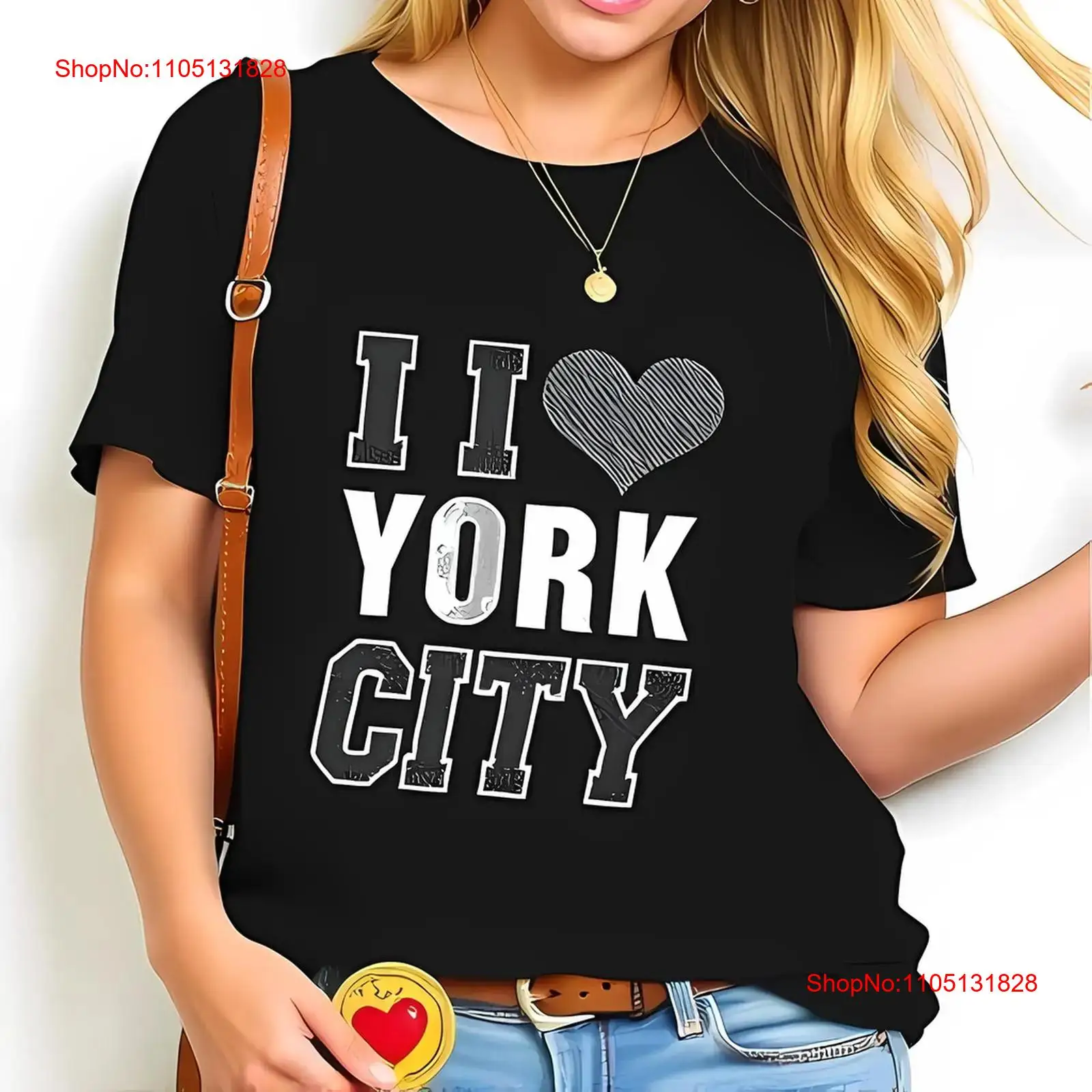 Vintage Fashion Font - Elegante maglietta nera I Love YORK