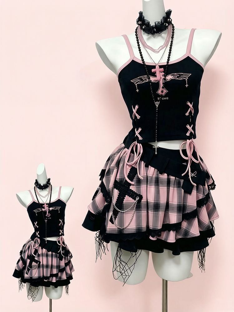 Set gonna vintage Y2K Dark Swe - Vintage Fashion Outfit recensione e prezzo