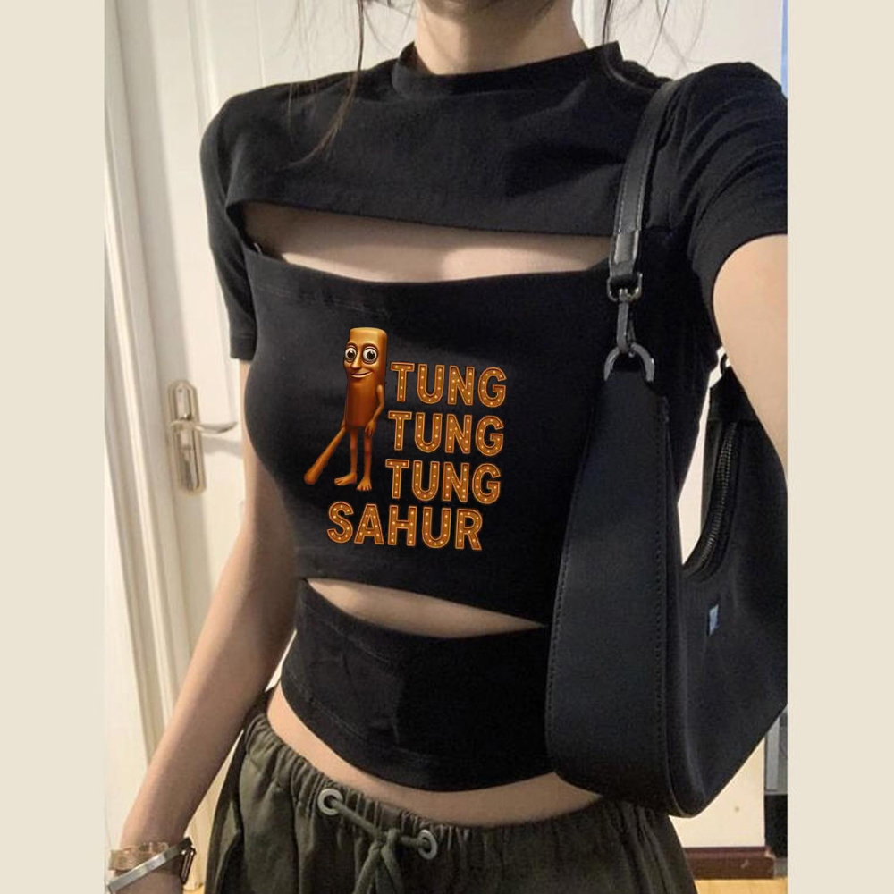 Tung Tung Sahur crop top da do - Vintage Fashion For Sale recensione e prezzo