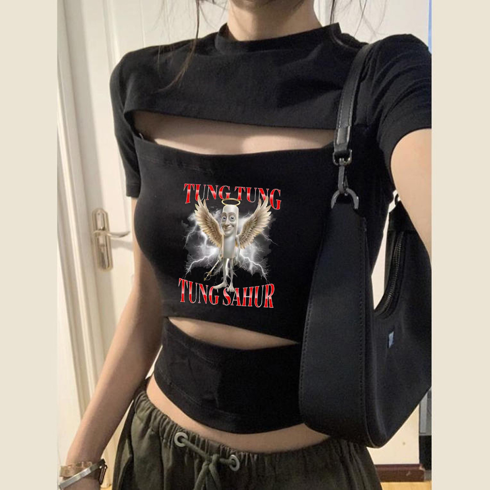Tung Tung Sahur crop top da do - Vintage Fashion For Sale recensione e prezzo
