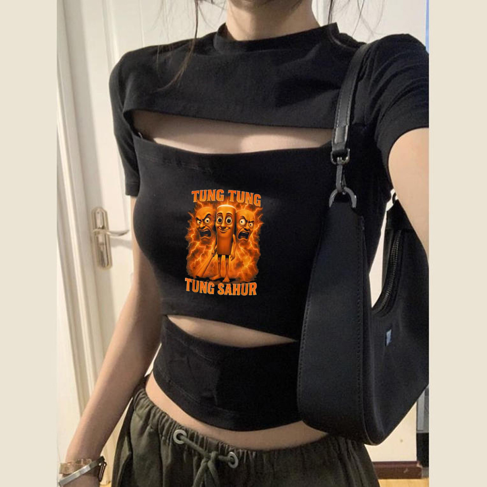 Tung Tung Sahur crop top da do - Vintage Fashion For Sale recensione e prezzo